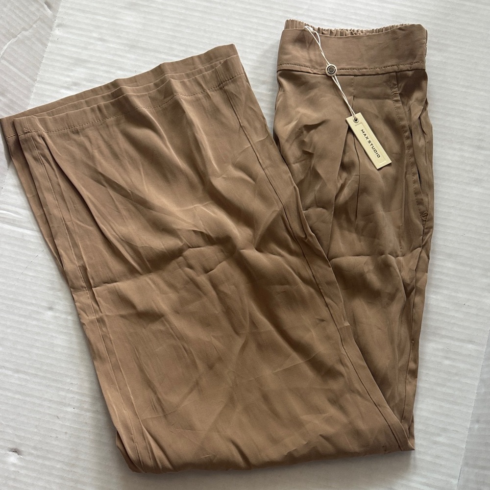 NWT Max Studio Women's Tan Wide Leg Pants